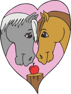 horses in love apple heart