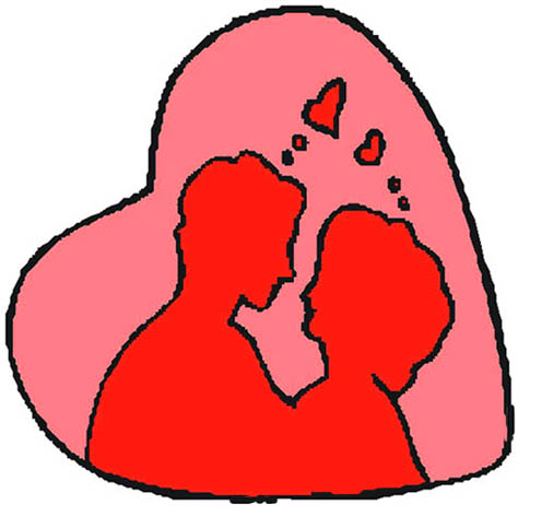 dibujos de amor couple in love inside pink heart