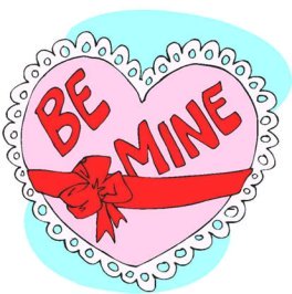 be mine pink valentine love heart present