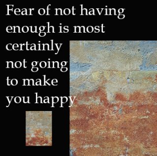fear of not having enough