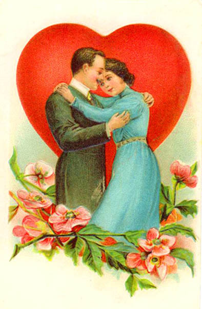 couple in love embarcing flowers red love heart