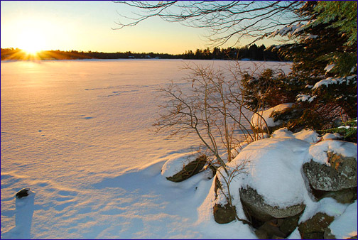 snow landscape in nova scotia sunrise 