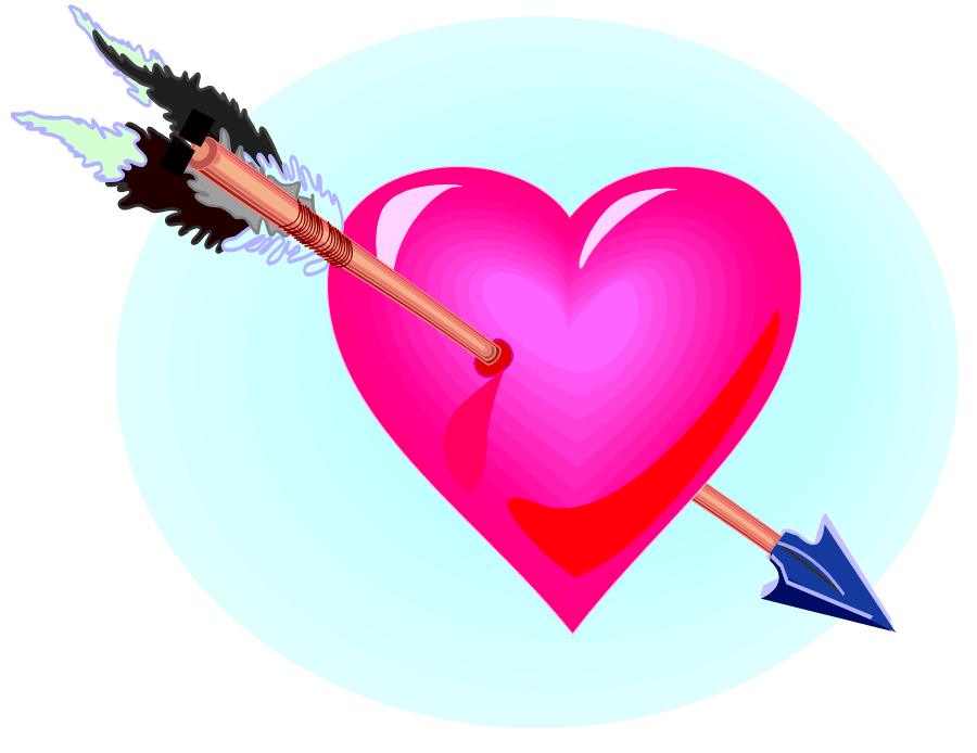 arrow through pink heart