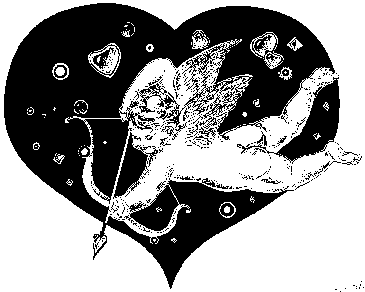 cupid graphics black heart cupid sketch