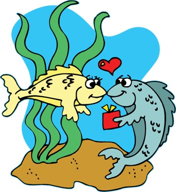 cartoon fish love present