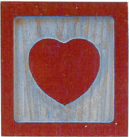 love heart carved in wood