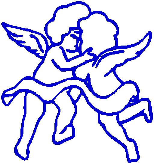 cupid graphics two cupids kissing blue