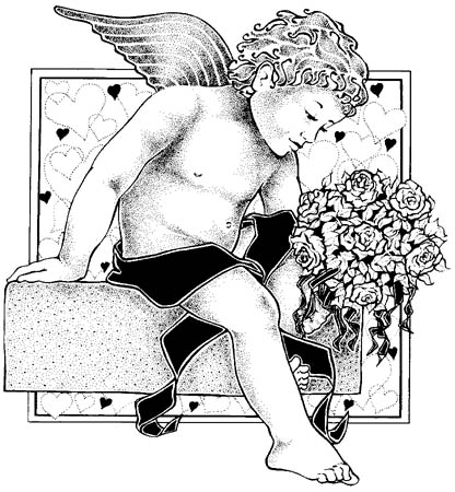 cupid graphics love hearts flowers drawing