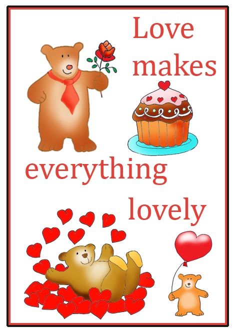cute love sayings everything is lovely hearts teddy bear