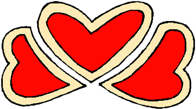 drawings of hearts 3 red love hearts decorative