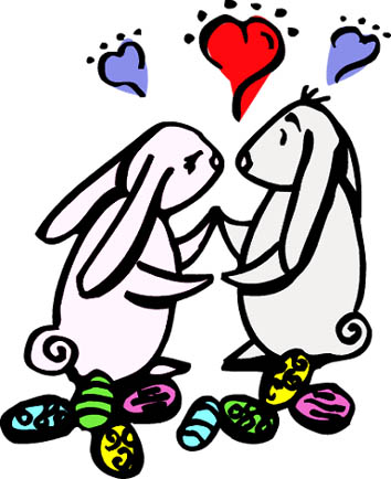 easter rabbits eggs love hearts