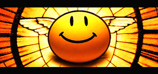 good vs evil angel smiley