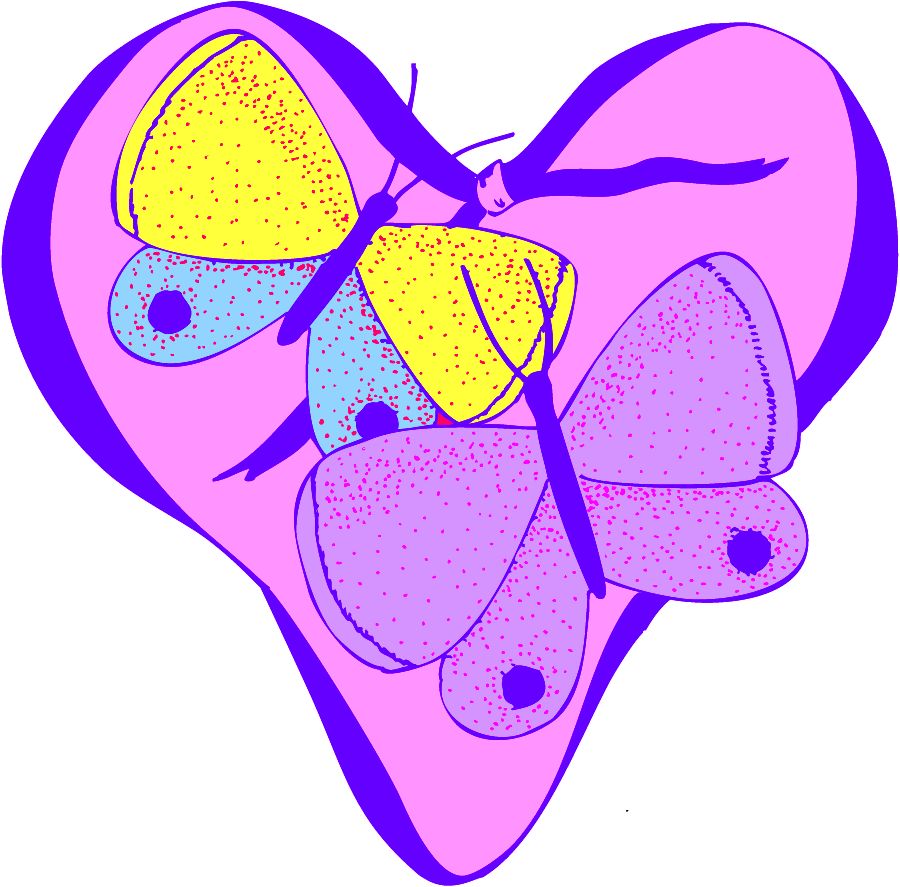 valentine heart clipart design 2 butterflies