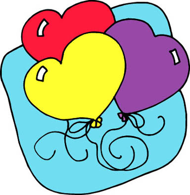 heart drawings 3 love heart shaped balloons blue