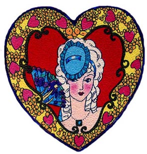 valentine heart clipart lady in heart vintage