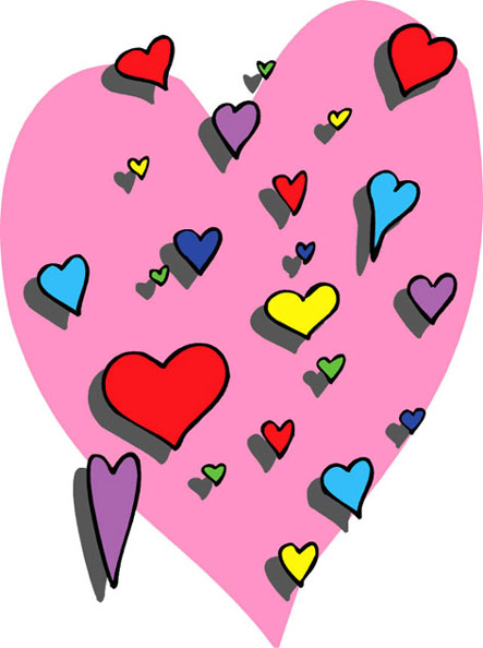 love heart drawings hearts many colors
