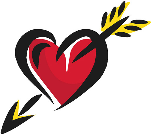 red love heart arrow