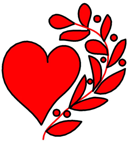 love heart drawings red heart laurel wreath