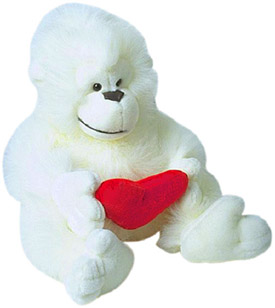 love tips cute white stuffed gorilla heart