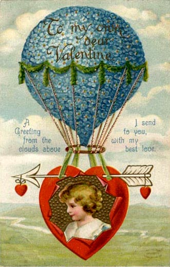 vintage air balloon valentine heart