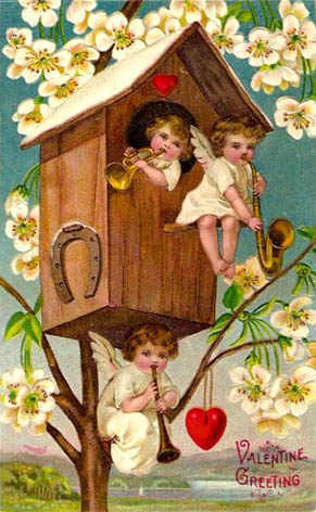 vintage music cherubs valentine