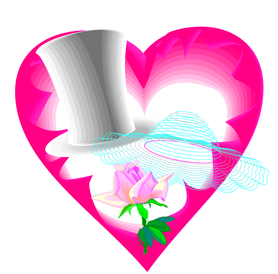 valentine heart clipart hats flower pink