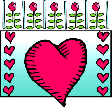pink valentines heart clipart flowers