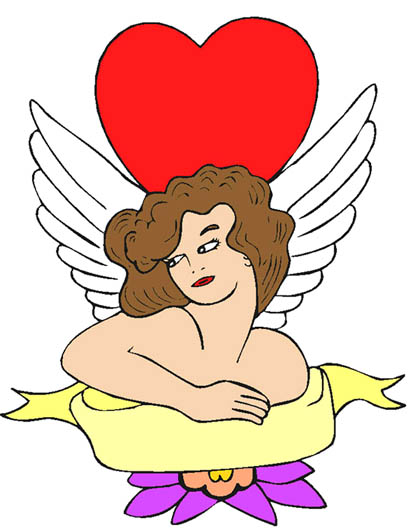 ribbon angel red love heart